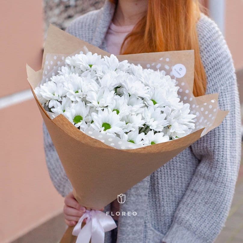 7 ромашковых хризантем в упаковке