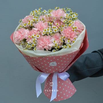 Гвоздики с ромашками