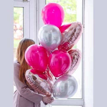 Набор гелиевых шаров «Сердечная охапка»