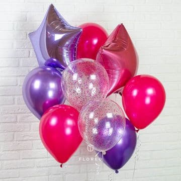 Набор гелиевых шаров «Pink&Purple»