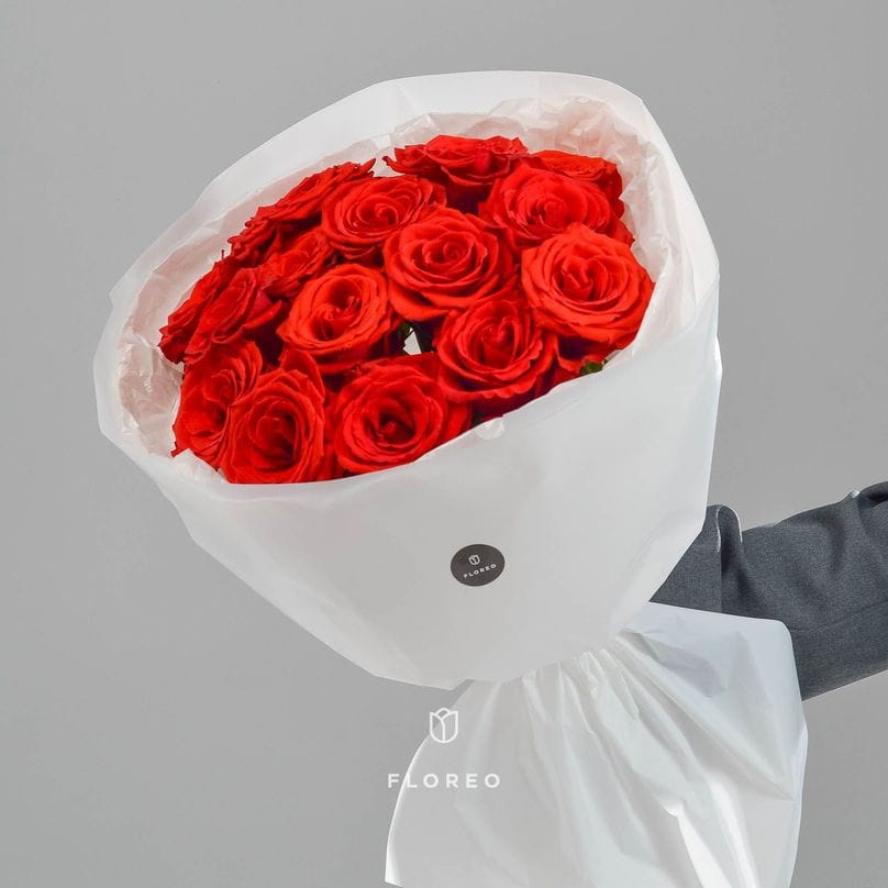 15 алых роз #985