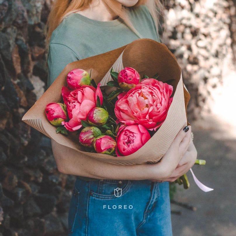 9 каралловых пионов в крафте