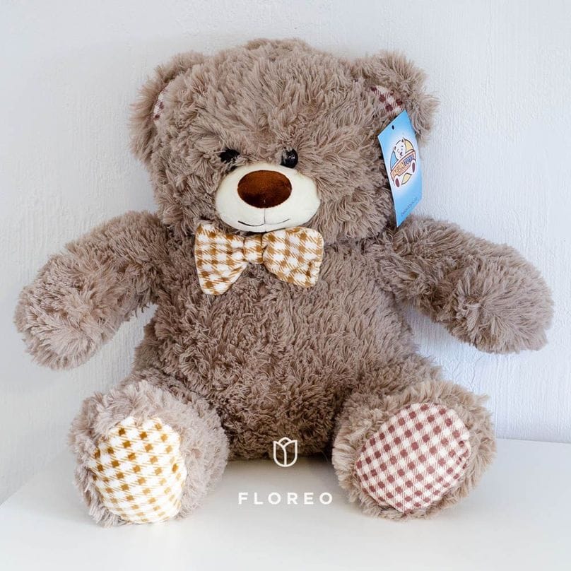 Мишка серый с бантом