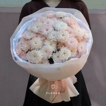 9 нежных кустовых хризантем #1131