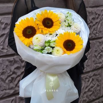 Сборный букет с подсолнухами #1262