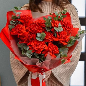 11 алых французских роз/808