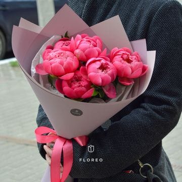 7 коралловых пионов #1103
