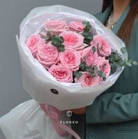 11 пионовидных роз Пинк Охара