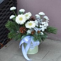 Зимняя композиция с цветами 940