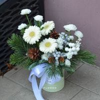 Зимняя композиция с цветами 940