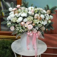 Зимняя коробка с цветами 963