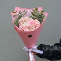 Розовая гортензия с эвкалиптом #1087