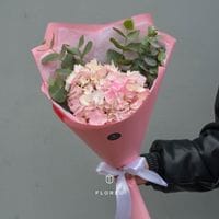 Розовая гортензия с эвкалиптом #1087