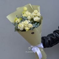 Букет из эустомы и эвкалипта #1114