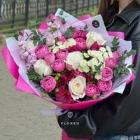 Букет с пионовидной розой #1125