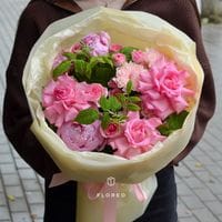 Букет c французскими розами и пионами #1206