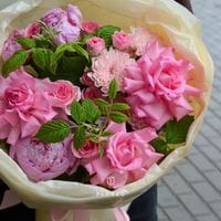 Букет c французскими розами и пионами #1206
