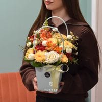 Сумочка с розами и хризантемой #1203