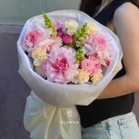 Сборный букет с французскими розами #1215