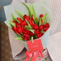 25 красных тюльпанов #1001