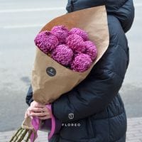 7 хризантем Бигуди в крафте #791