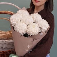 7 белых хризантем #785