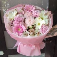 Букет с герберами и гвоздиками #1187