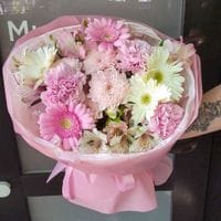 Букет с герберами и гвоздиками #1187