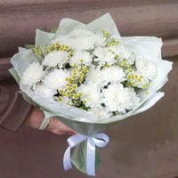 Букет с хризантемами и ромашками #1208