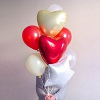 Набор гелиевых шаров «Огненное сердце»