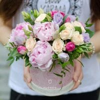 Шляпная коробка с цветами 433