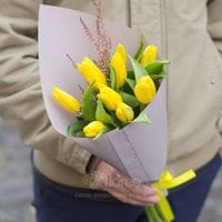 9 желтых тюльпанов #991
