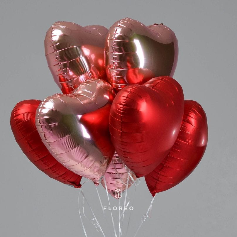 Набор гелиевых шаров «7 сердец»