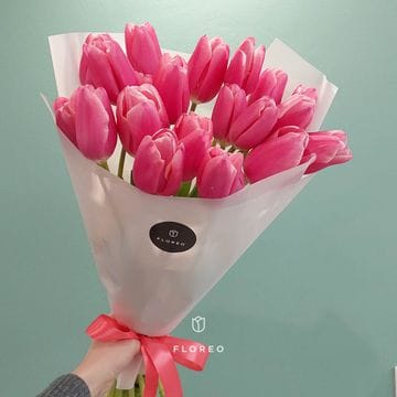 21 розовый тюльпан